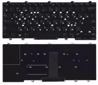 Клавиатура для ноутбука Dell Latitude E5470, E7470, черная без рамки и указателя