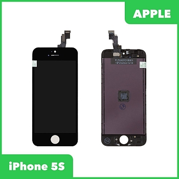 Дисплей (экран в сборе) для телефона Apple iPhone 5S, TF, черный (AAA)