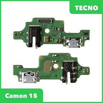 Системный разъем (разъем зарядки) для Tecno Camon 15, микрофон