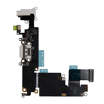 Разъем зарядки для телефона Apple iPhone 6 Plus с разъемом гарнитуры, микрофоном и антенной, белый