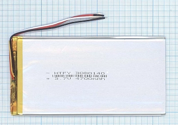 Аккумуляторная батарея Li-Pol (3x80x140мм), 3pin, 3.7В, 4700мАч