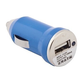 Автомобильное зарядное устройство "LP" с USB выходом 1А (синий, европакет)
